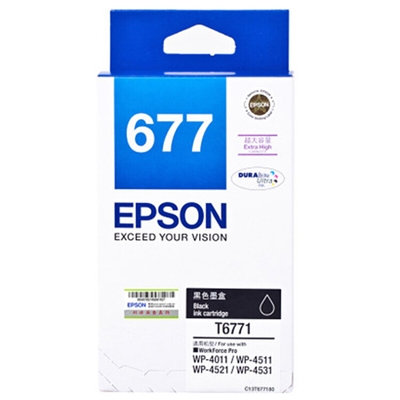 爱普生（Epson）T6771黑色墨盒适用于WP-4011W