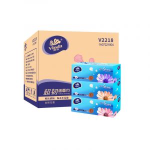 维达V2218 超韧3层130抽硬盒抽纸 12条/箱(单位: