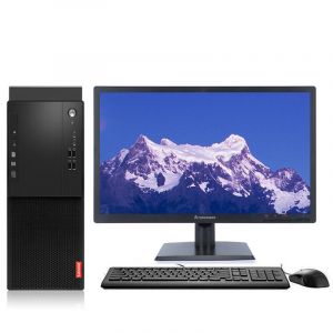联想(Lenovo) 启天M415-B114 台式电脑（I3-7100/3.9GHz双核/8G/1T+120G固态/集显/DVDRW/中兴新支点V3/19.5寸显示器）三年上门 黑色