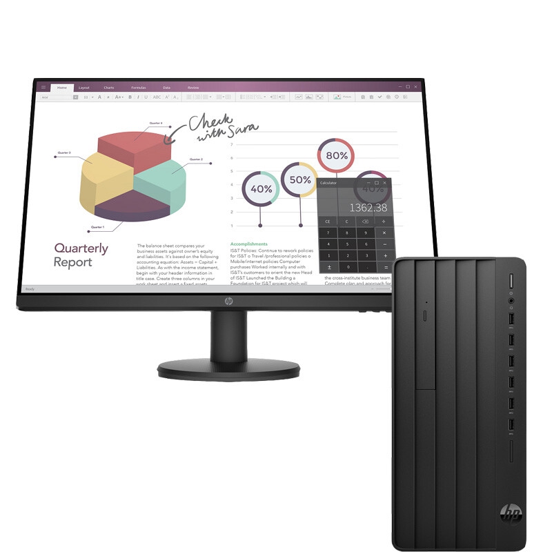 惠普HP 288 Pro G9 台式电脑（处理器：intel i5- 12500 /内存：16GB DDR4/硬盘：512G M.2 SSD+1TB SATA HDD /光驱：DVDRW/集成显卡/显示器：23.8寸/Windows 11 Home 64位/三年保修）
